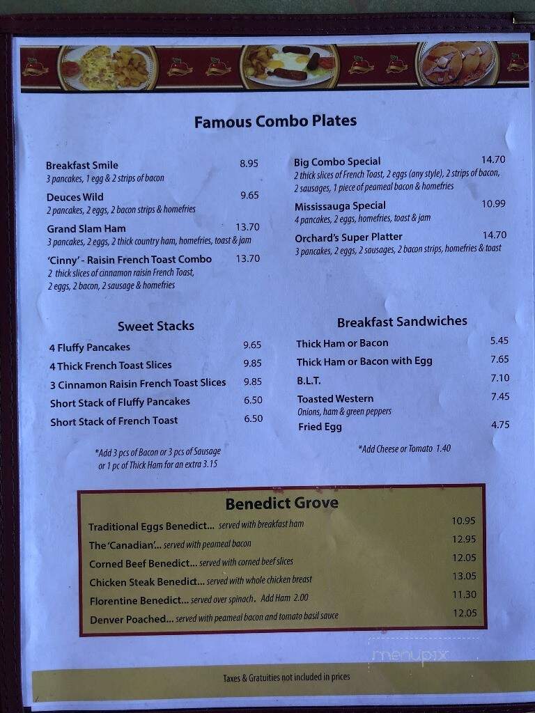 Orchard Family Restaurant - Mississauga, ON menu_pic