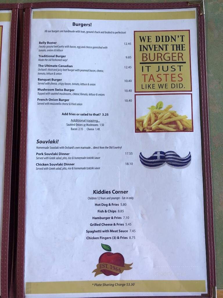 Orchard Family Restaurant - Mississauga, ON menu_pic