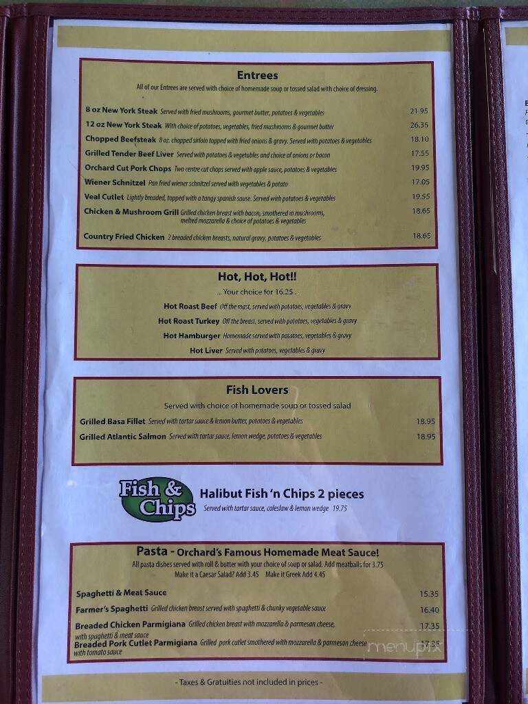 Orchard Family Restaurant - Mississauga, ON menu_pic
