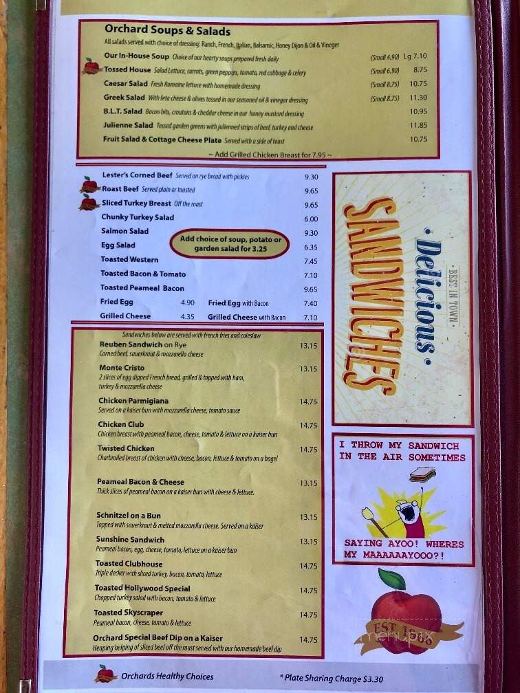 Orchard Family Restaurant - Mississauga, ON menu_pic