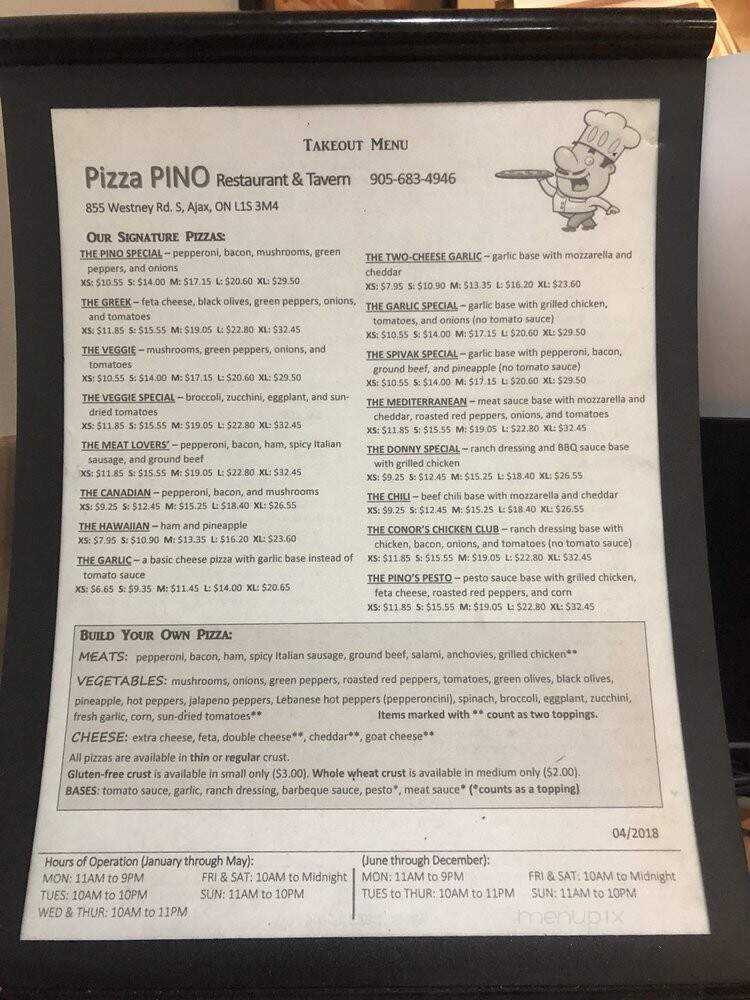 Pizza Pino - Ajax, ON menu_pic