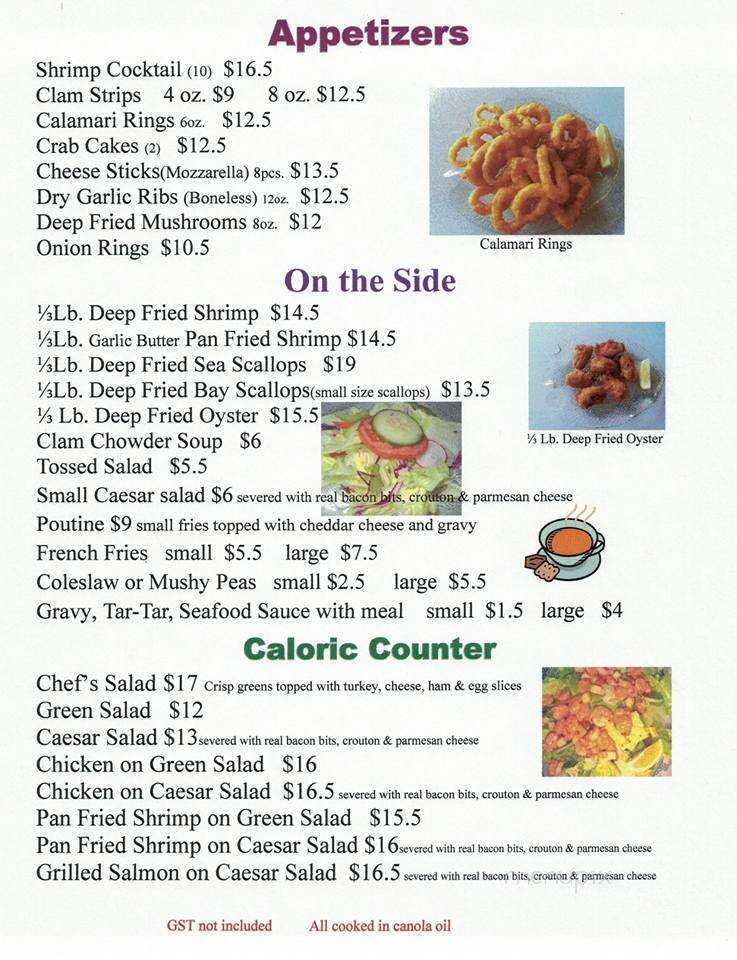 Pan's Fish & Chips - Edmonton, AB menu_pic