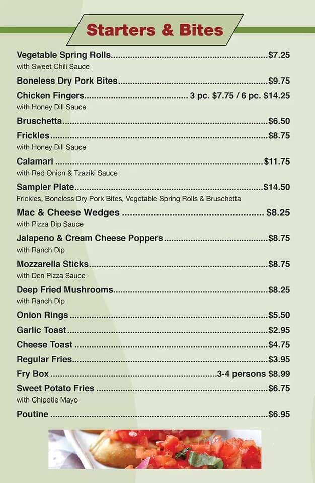 Pizza Den Restaurant - Stonewall, MB menu_pic