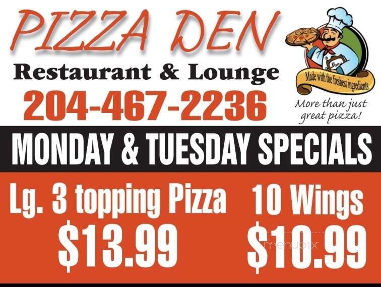 Pizza Den Restaurant - Stonewall, MB menu_pic