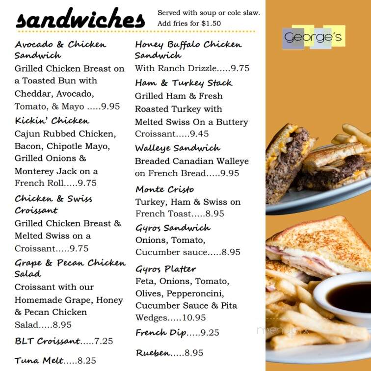 George's Restaurant - Lockport, IL menu_pic