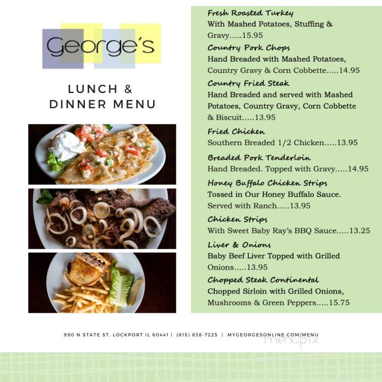 George's Restaurant - Lockport, IL menu_pic