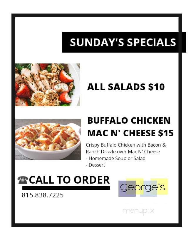 George's Restaurant - Lockport, IL menu_pic