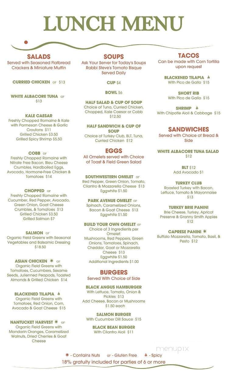 Meg's Cafe - Glencoe, IL menu_pic