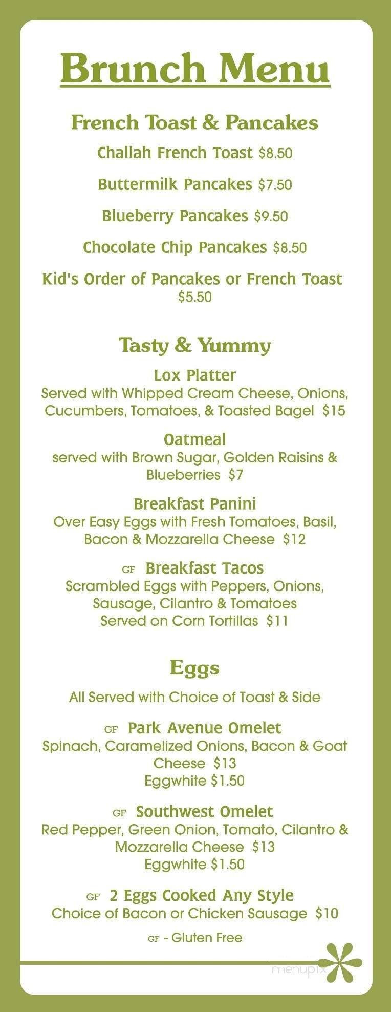Meg's Cafe - Glencoe, IL menu_pic