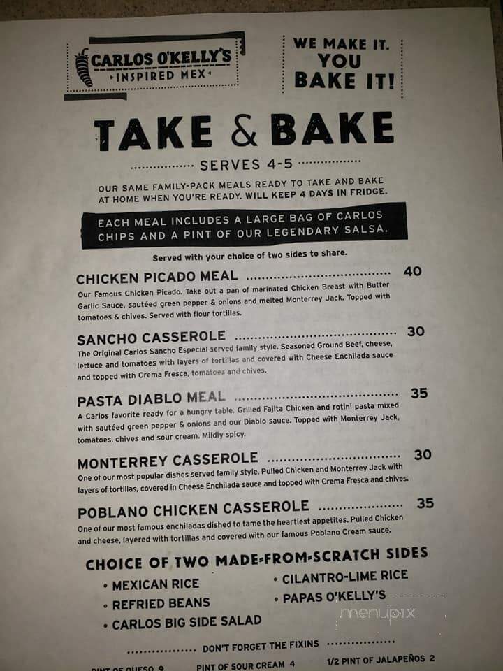 Carlos O'Kelly's Mexican Cafe - Salina, KS menu_pic