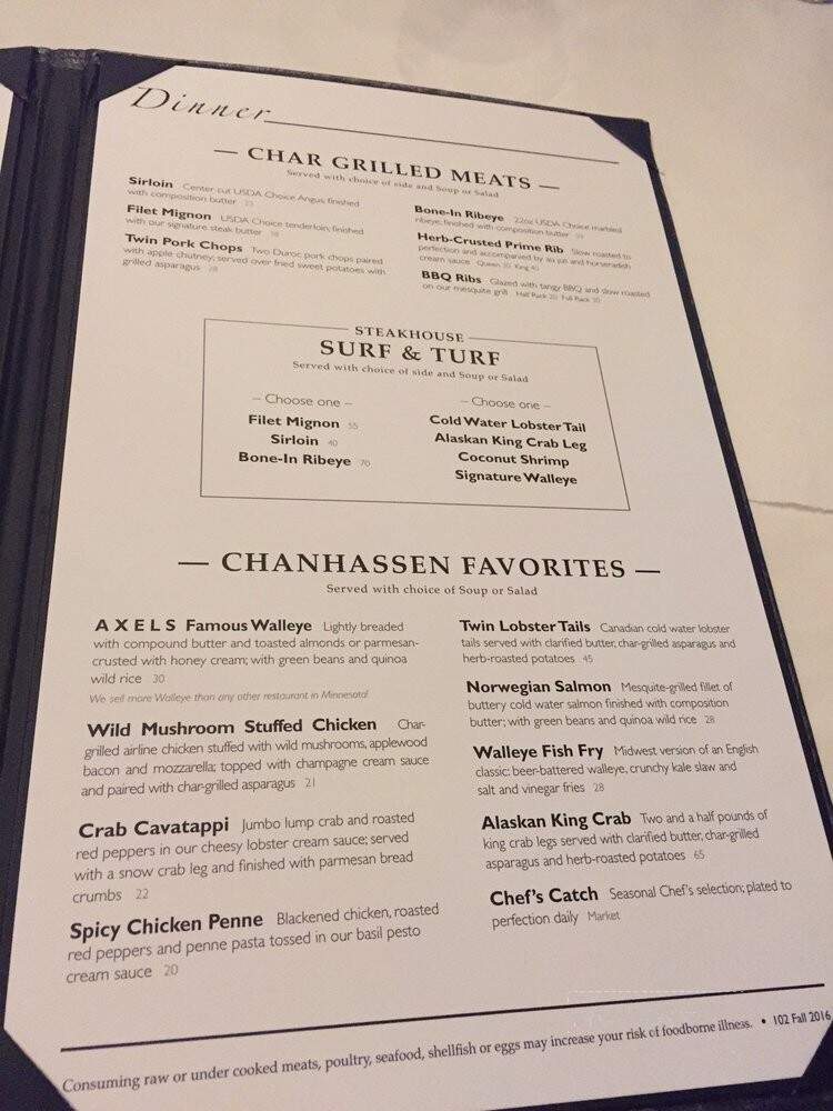 Axel's - Chanhassen, MN menu_pic