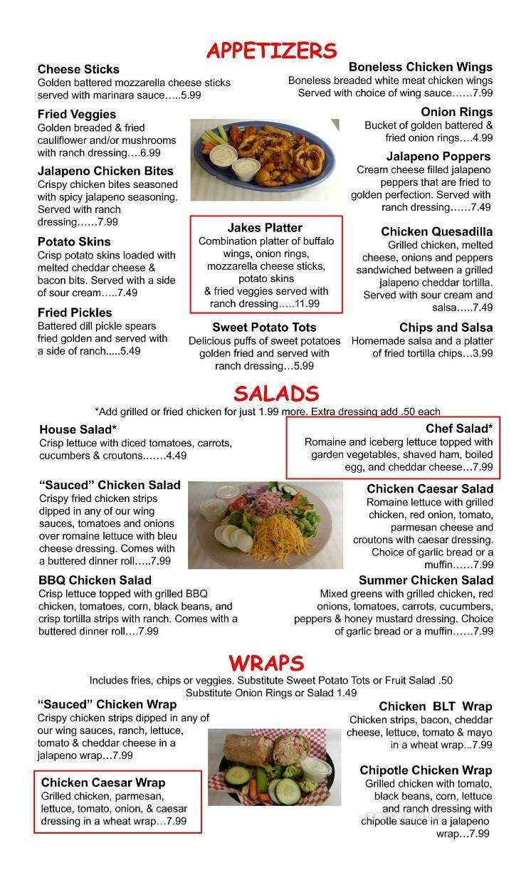 Jake's Bar & Grill - Blair, NE menu_pic