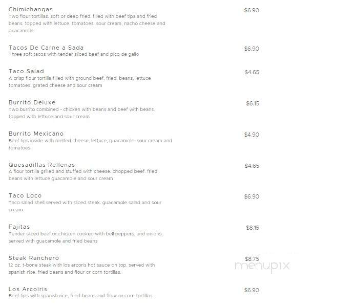 Los Arcoiris Mexican Restaurant - Newland, NC menu_pic