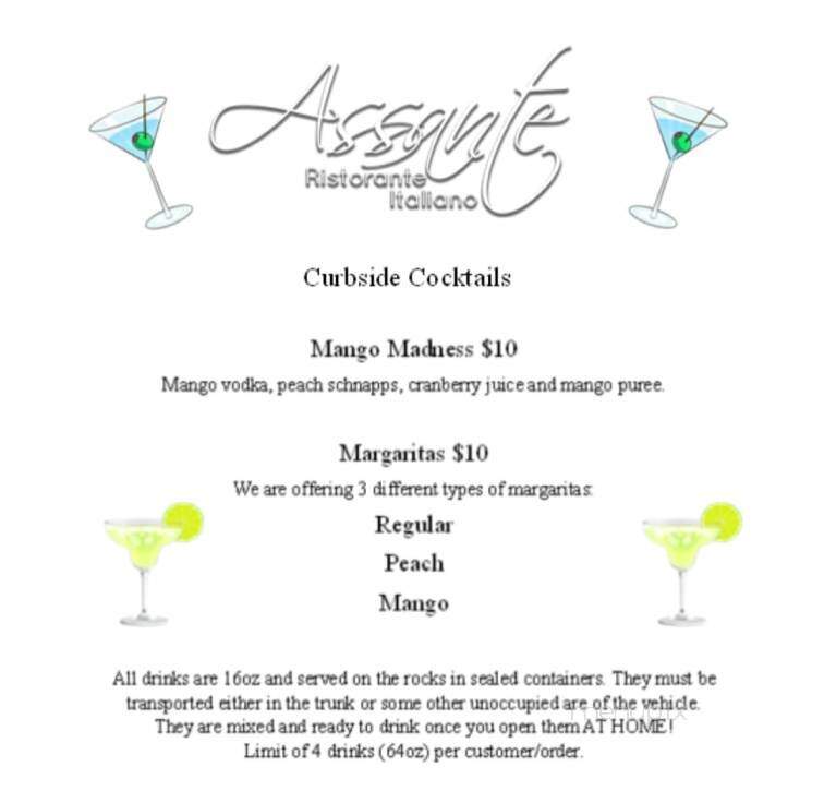 Assante Ristorante Italiano - Northampton, PA menu_pic