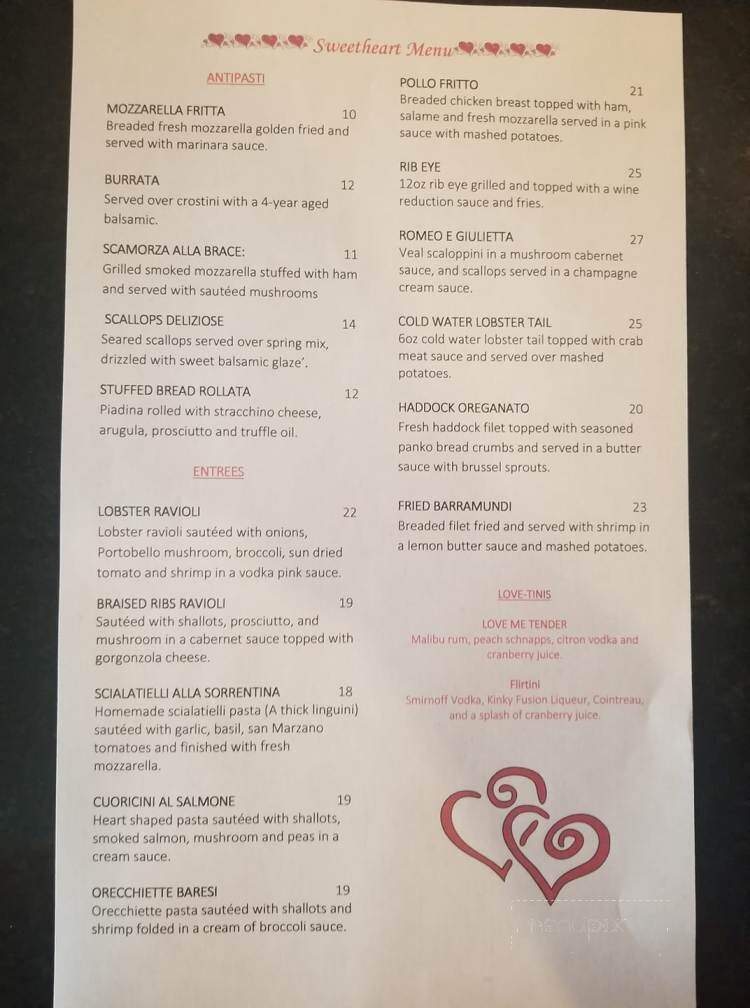 Assante Ristorante Italiano - Northampton, PA menu_pic