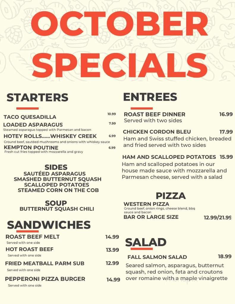 Kempton Hotel - Kempton, PA menu_pic