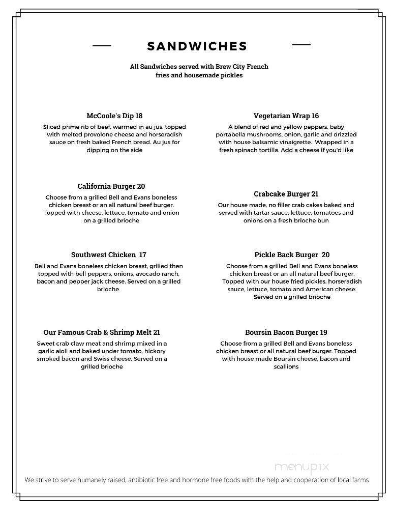 McCooles Red Lion Inn - Quakertown, PA menu_pic