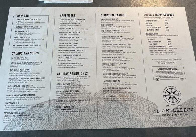 Quarterdeck - Hilton Head Island, SC menu_pic