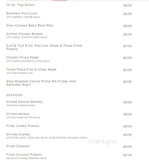 Sand Trap - Redding, CA menu_pic
