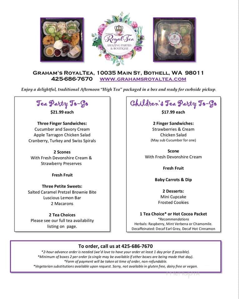Graham's RoyalTea - Bothell, WA menu_pic