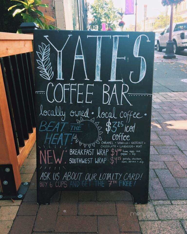 Yates Coffee Bar - Victoria, BC menu_pic