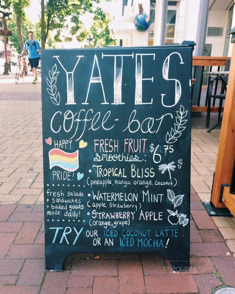 Yates Coffee Bar - Victoria, BC menu_pic