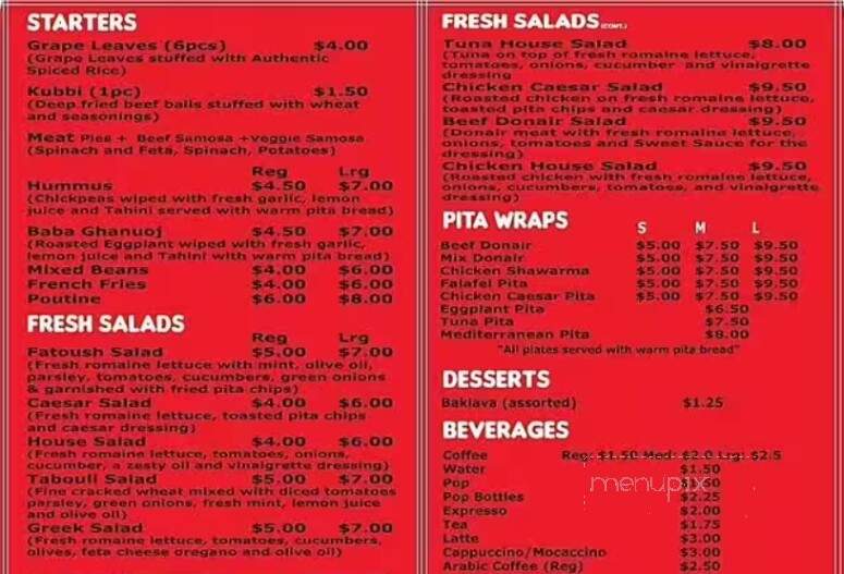 Mozys Cafe - Calgary, AB menu_pic