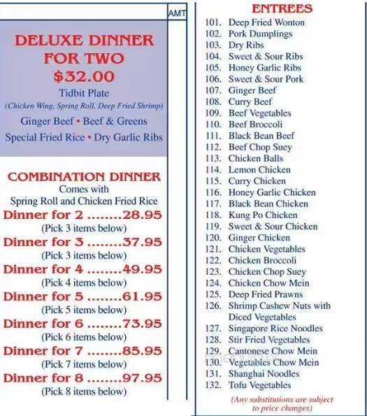 Dragon Buffet - Edmonton, AB menu_pic