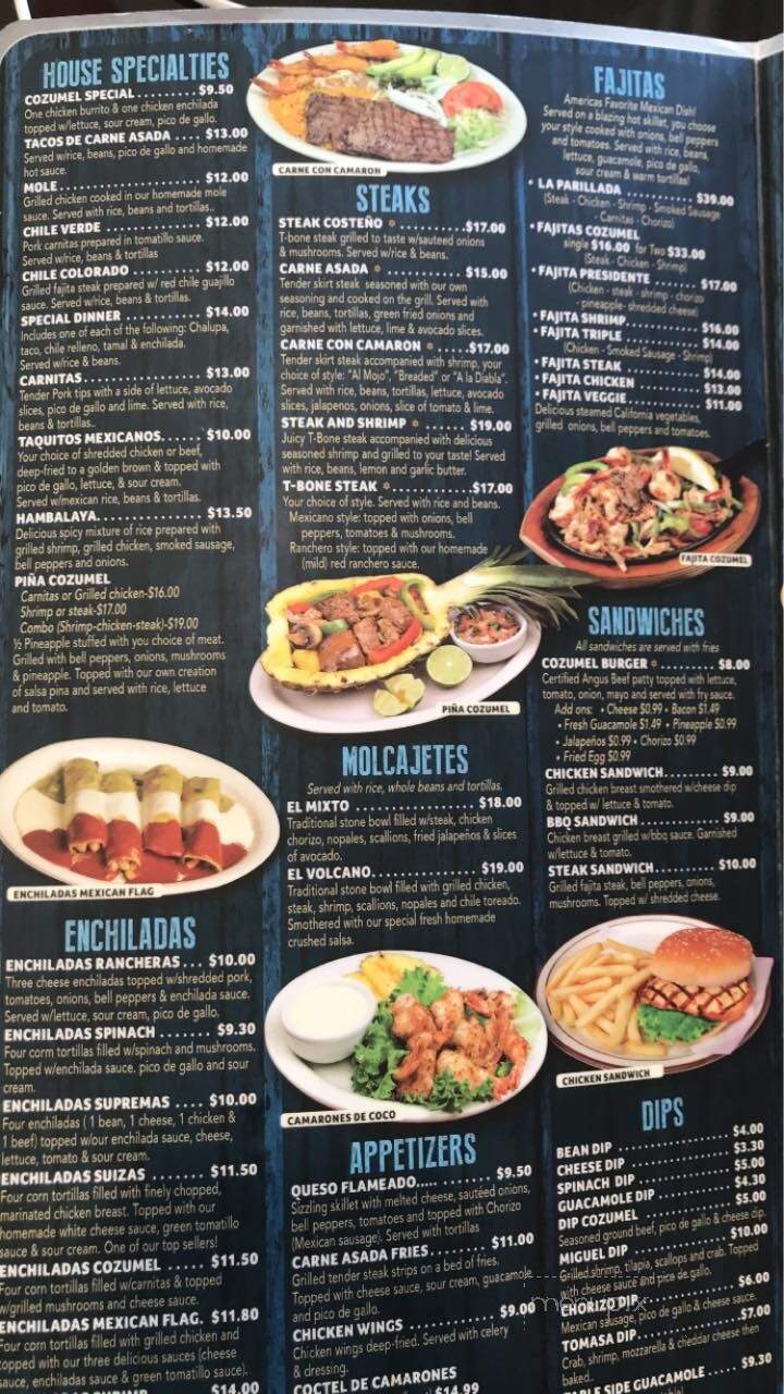 Cozumel Mexican Grill - Saint Albans, WV menu_pic