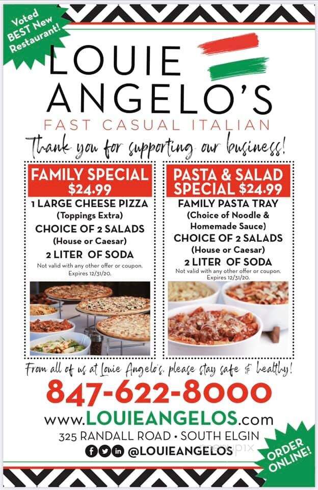 Louie Angelo's - South Elgin, IL menu_pic
