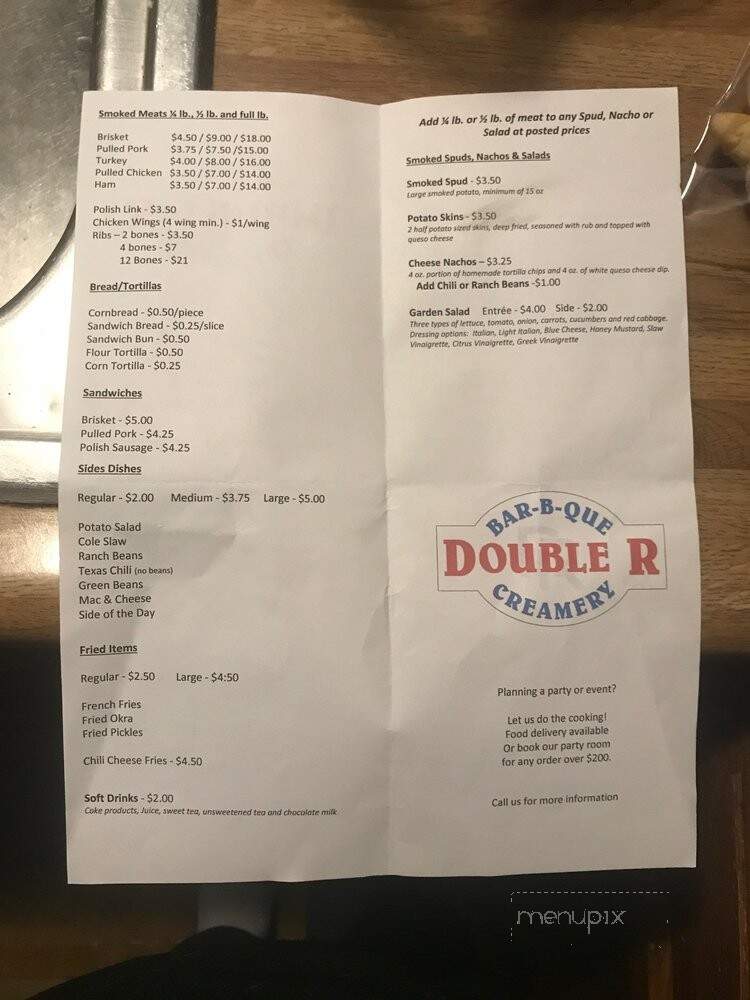 Double R Bar-B-Que & Creamery - Ravenna, OH menu_pic