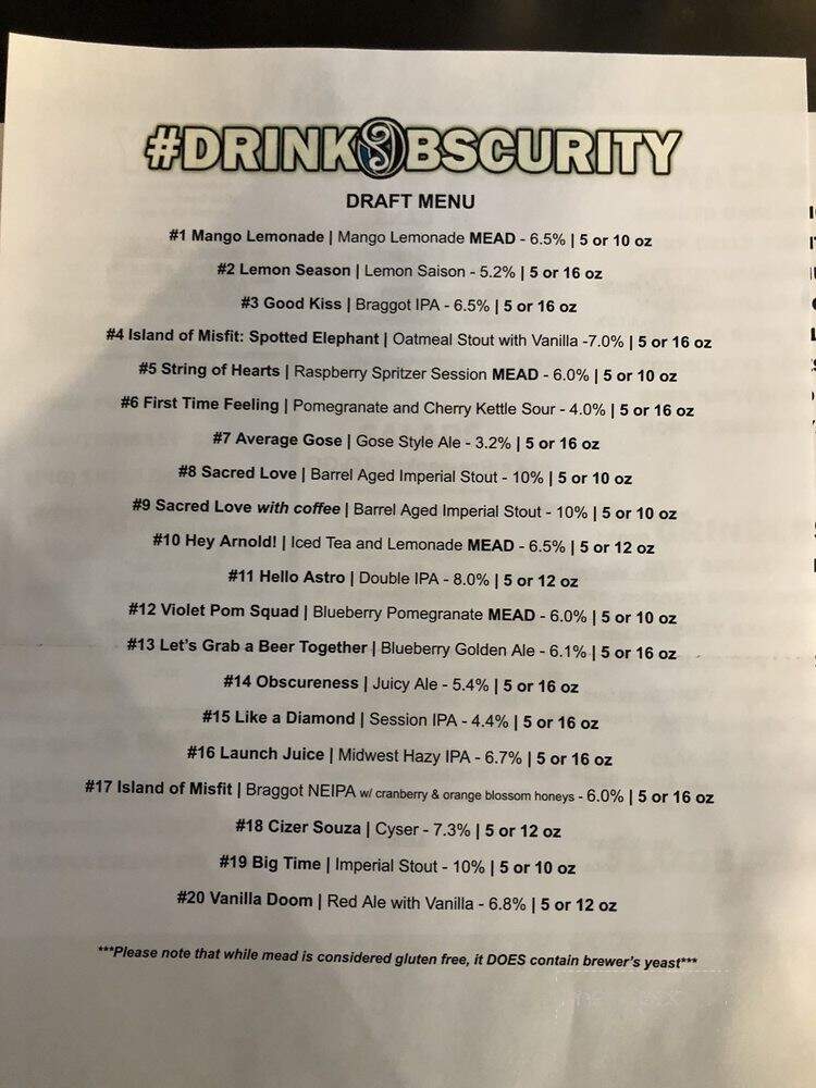 Obscurity Brewing - Elburn, IL