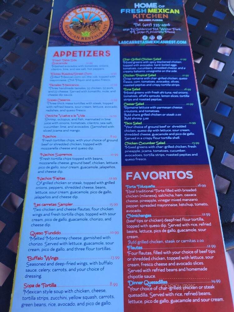 Las Carretas Mexican Restaurant - Winter Park, FL menu_pic