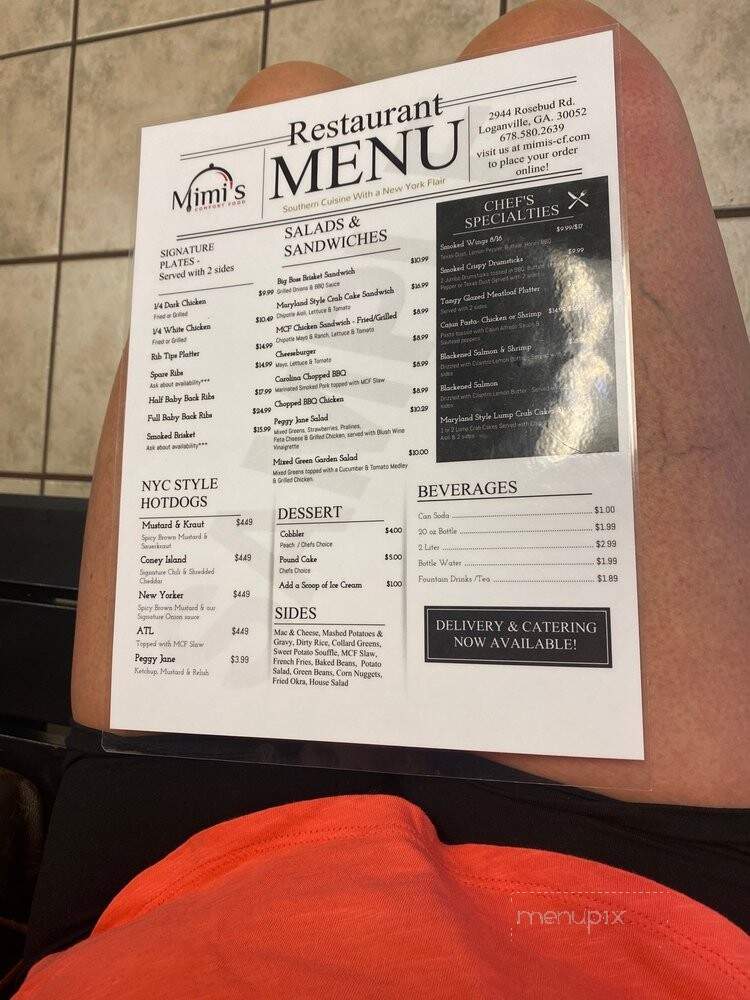 Mimi's Comfort Food - Loganville, GA menu_pic