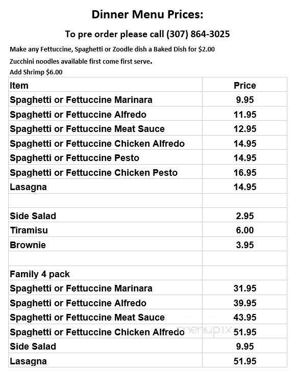 Lazy Fox Artisan Goods - Thermopolis, WY menu_pic