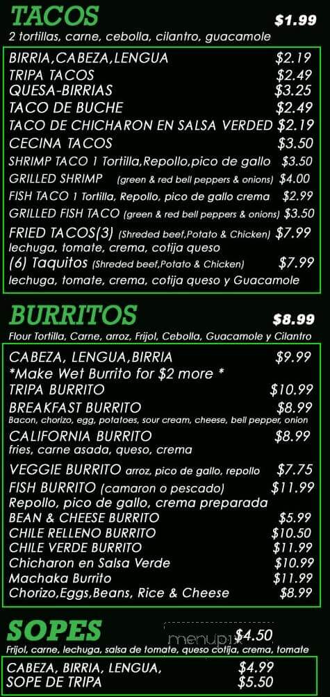 El Agave Restaurant - Lake Elsinore, CA menu_pic