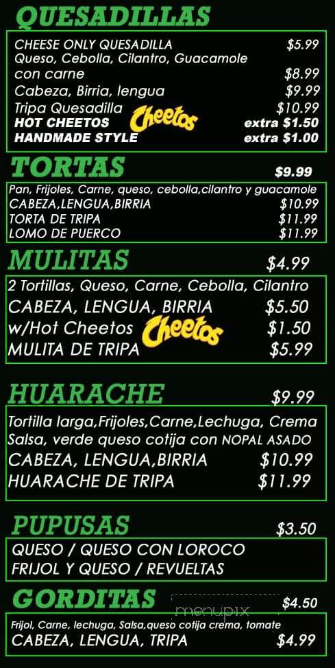 El Agave Restaurant - Lake Elsinore, CA menu_pic