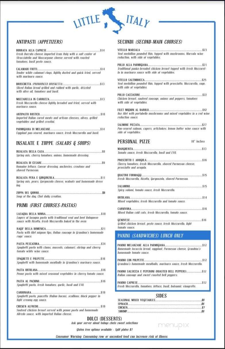 Little Italy Ristorante - Daytona Beach, FL menu_pic