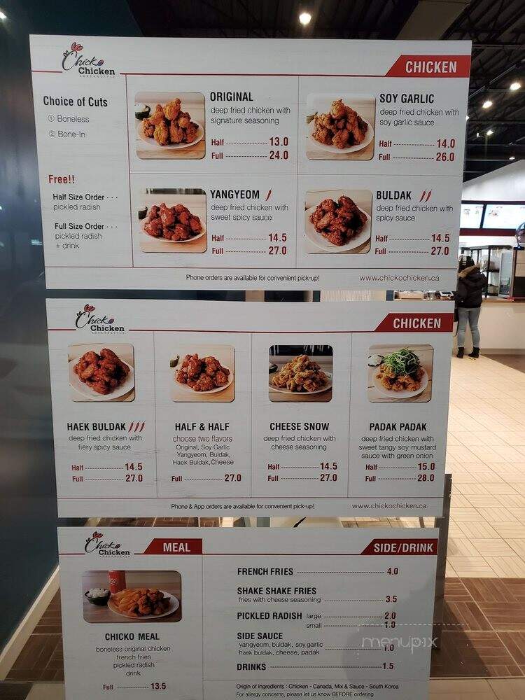 Chicko Chicken - Thornhill, ON menu_pic