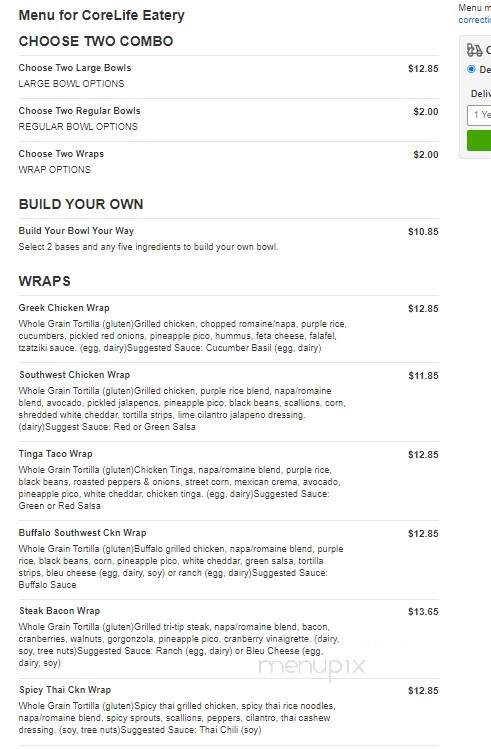 CoreLife Eatery - Watertown, NY menu_pic