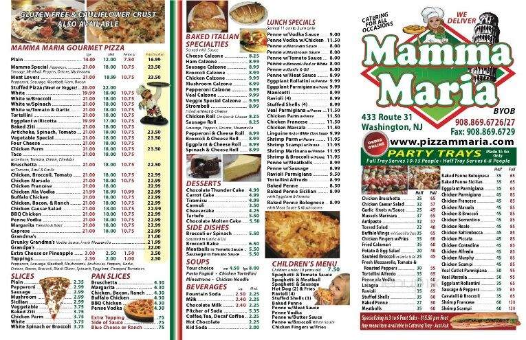 Mamma Maria - Washington, NJ menu_pic
