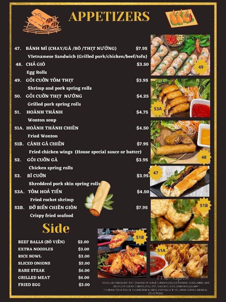 Pho Que Huong - Glen Allen, VA menu_pic