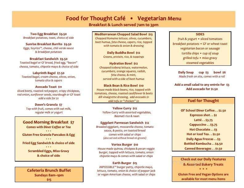 Food for Thought Cafe - Joshua Tree, CA menu_pic