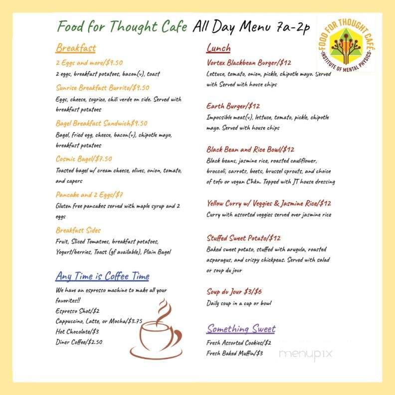 Food for Thought Cafe - Joshua Tree, CA menu_pic