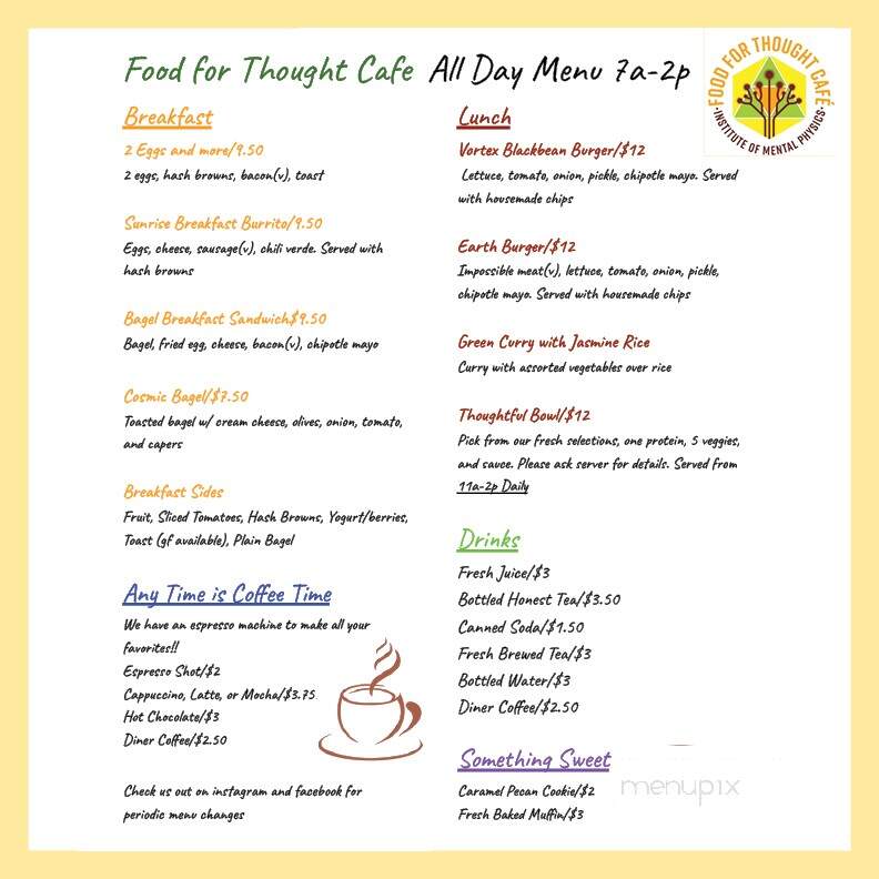 Food for Thought Cafe - Joshua Tree, CA menu_pic