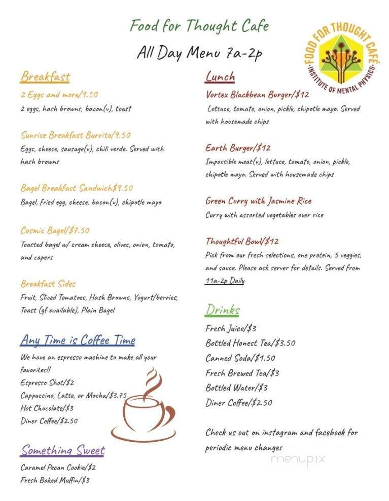 Food for Thought Cafe - Joshua Tree, CA menu_pic