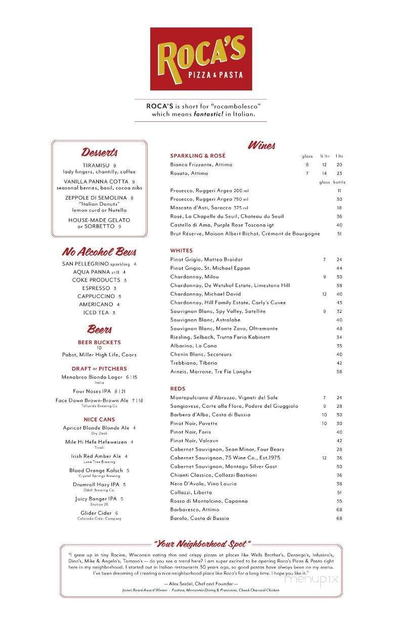 Roca's Pizza & Pasta - Lakewood, CO menu_pic