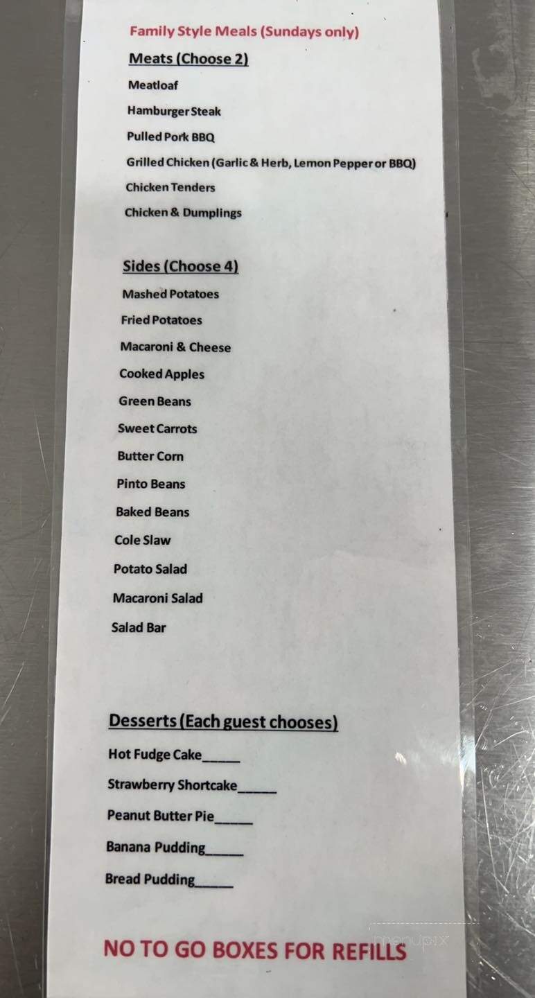 Honeybee Eats - Laurel Bloomery, TN menu_pic