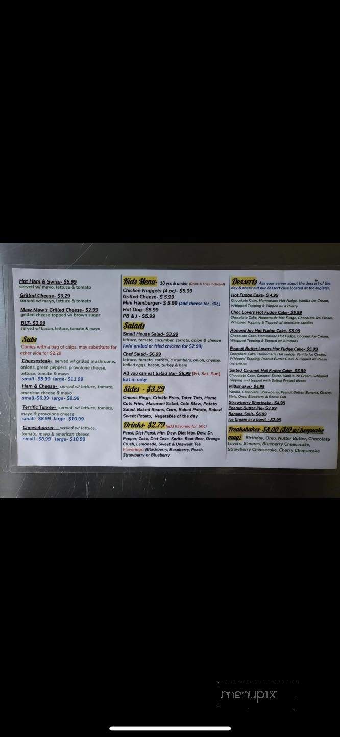 Honeybee Eats - Laurel Bloomery, TN menu_pic