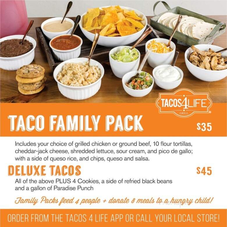 Tacos 4 Life - Brentwood, TN menu_pic